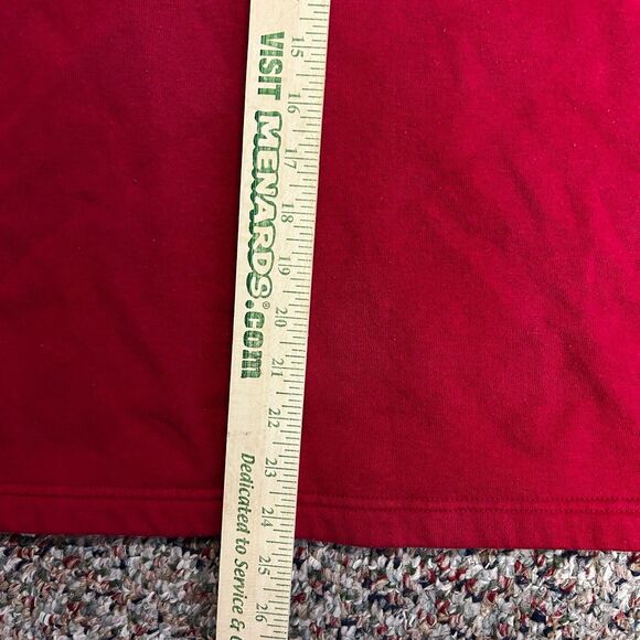 Vintage Breckenridge Deep Red Winter Cabin Scene Shawl Collar LS Sweatshirt XL - Picture 13 of 13